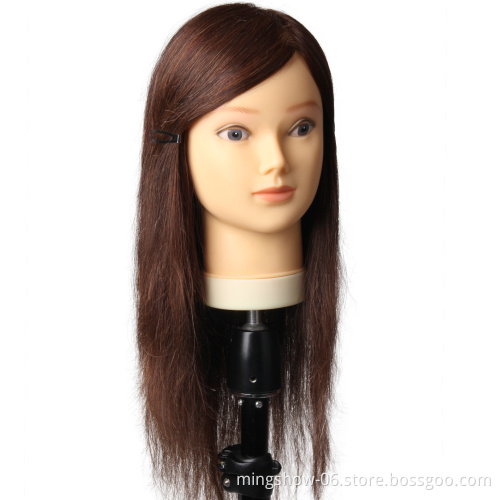 Human Hair Hairdressing Training Mannequins Head Professional Salon Practice Head Hairdresser Styling Tool